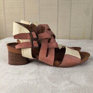 Casta Strappy Heeled Sandals Leather Neutral Nude Pink Made in Portugal 39
